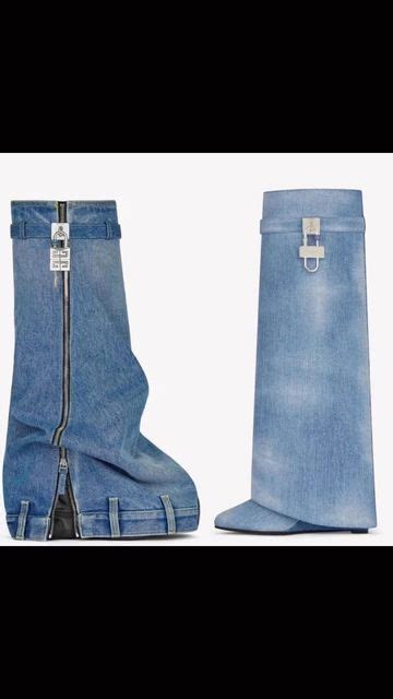 givenchy shark boots jeans|Givenchy denim shark boots.